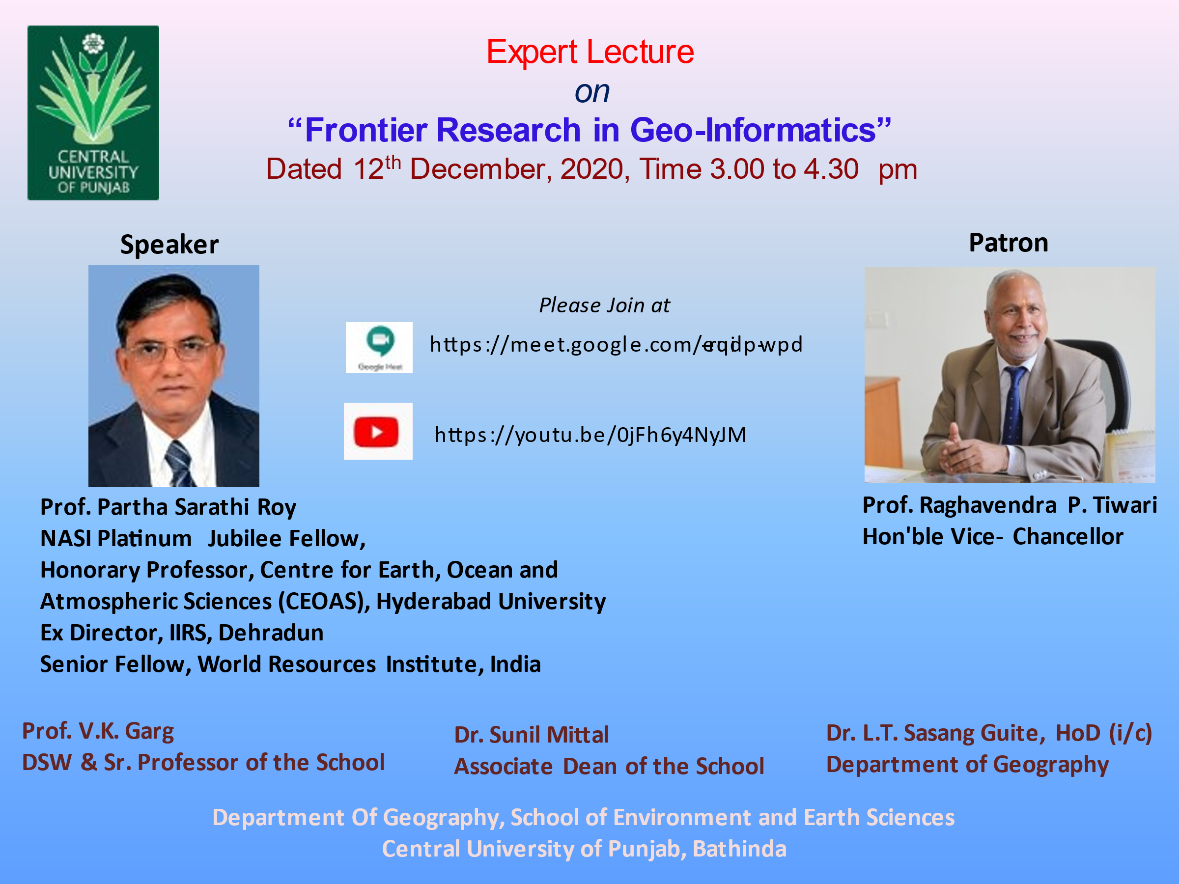 Prof. P.S. Roy, NASI Platinum Jubilee Fellow, delivered an online lecture